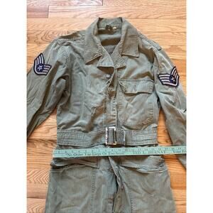 Vintage WWII U.S.A.F. "AIRMAN FIRST CLASS" MILITARY JUMP SUIT- 13 STAR BUTTONS S